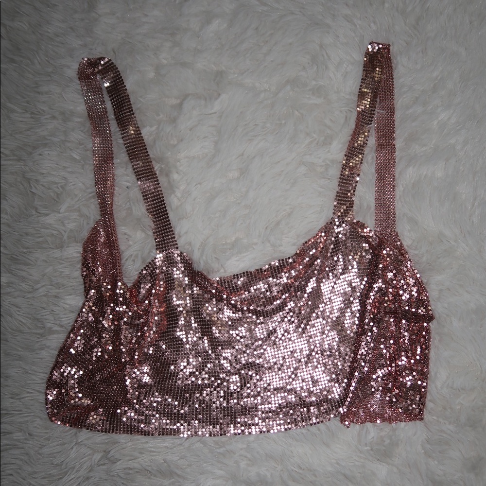 Metallic chain bralet